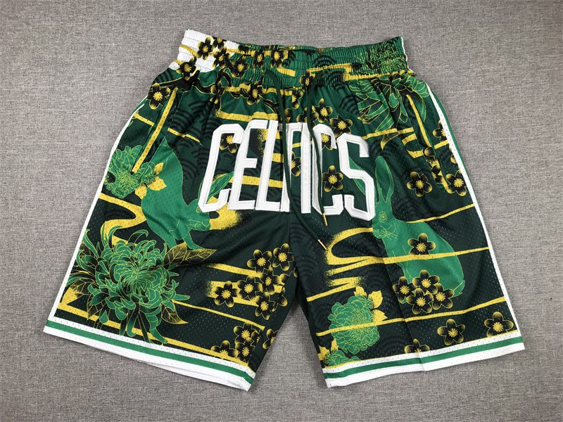 2025 Men NBA Boston Celtics Shorts Green style 4